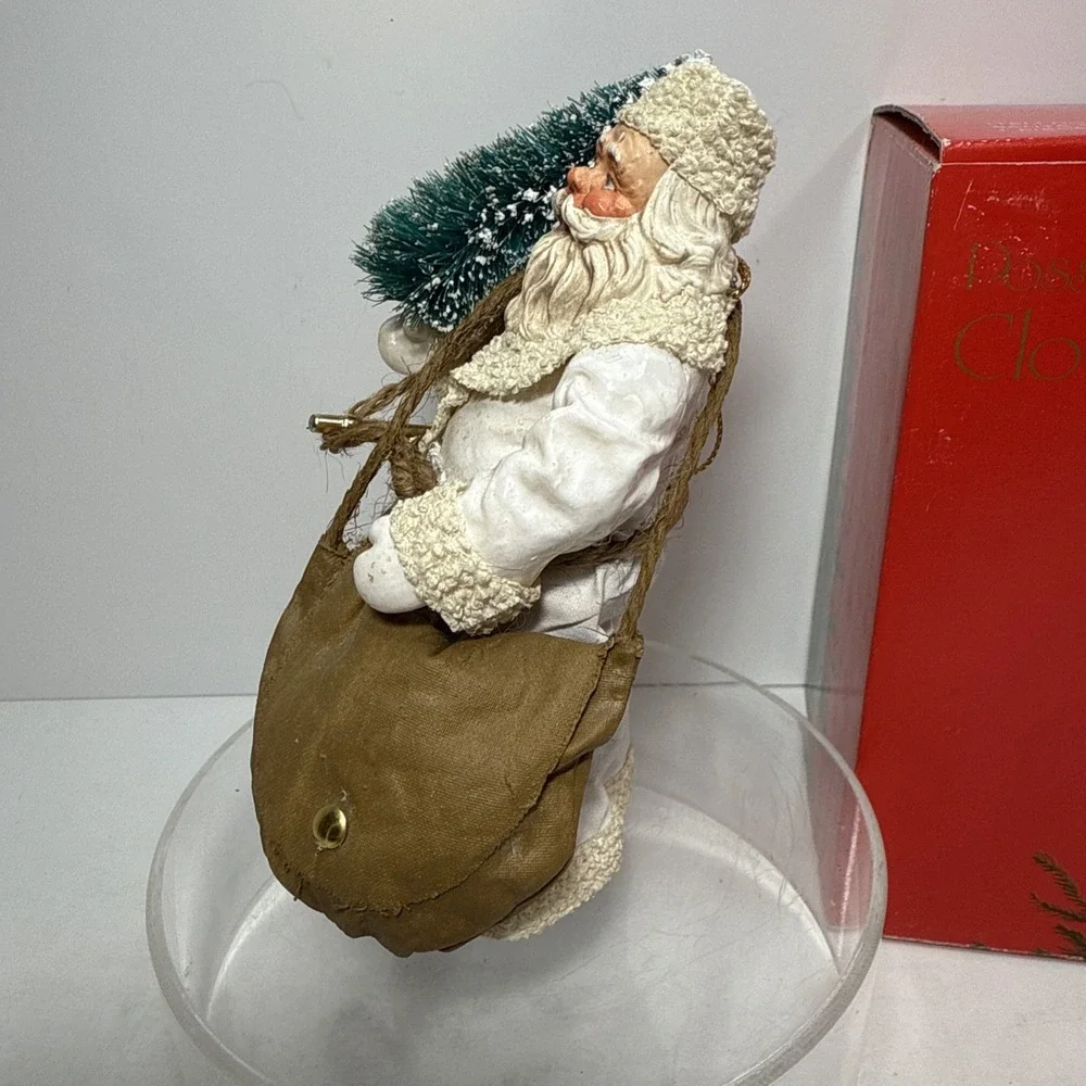 Clothtique Possible Dreams Santa White and Gold Christmas Figure/Ornament 5-1/2
